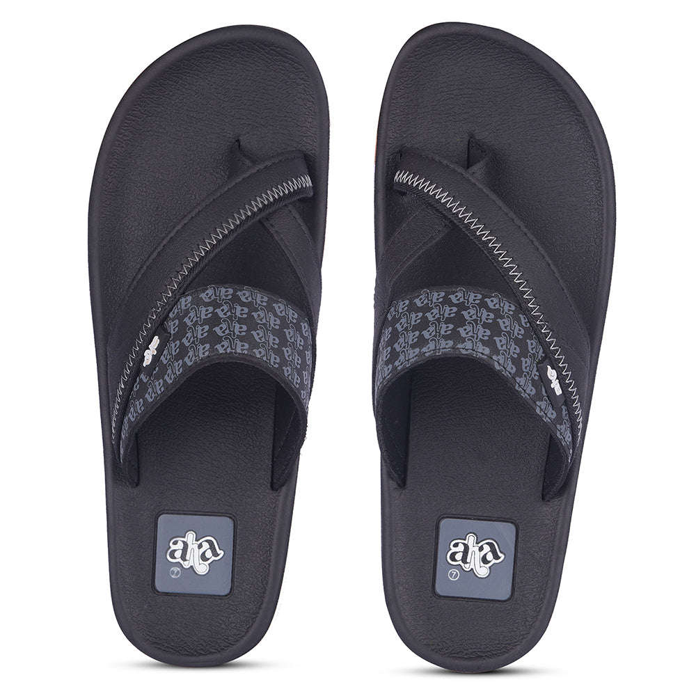 A-HA Casual Black Flip Flop For Men ANCO-2 By Liberty