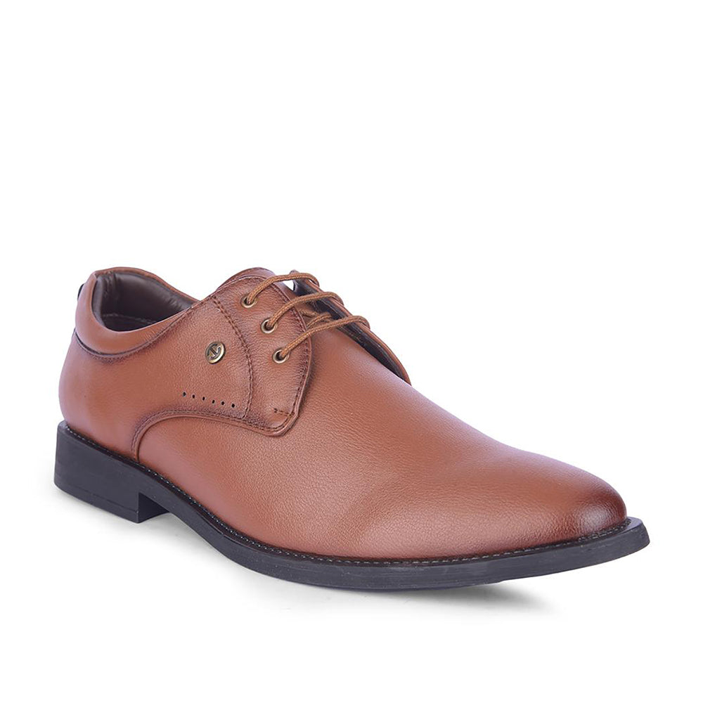 Healers Tan Formal Lacing Derby Shoes For Men SAGAR-16 By Liberty