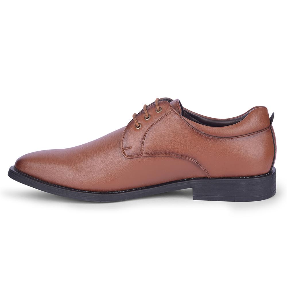 Healers Tan Formal Lacing Derby Shoes For Men SAGAR-16 By Liberty