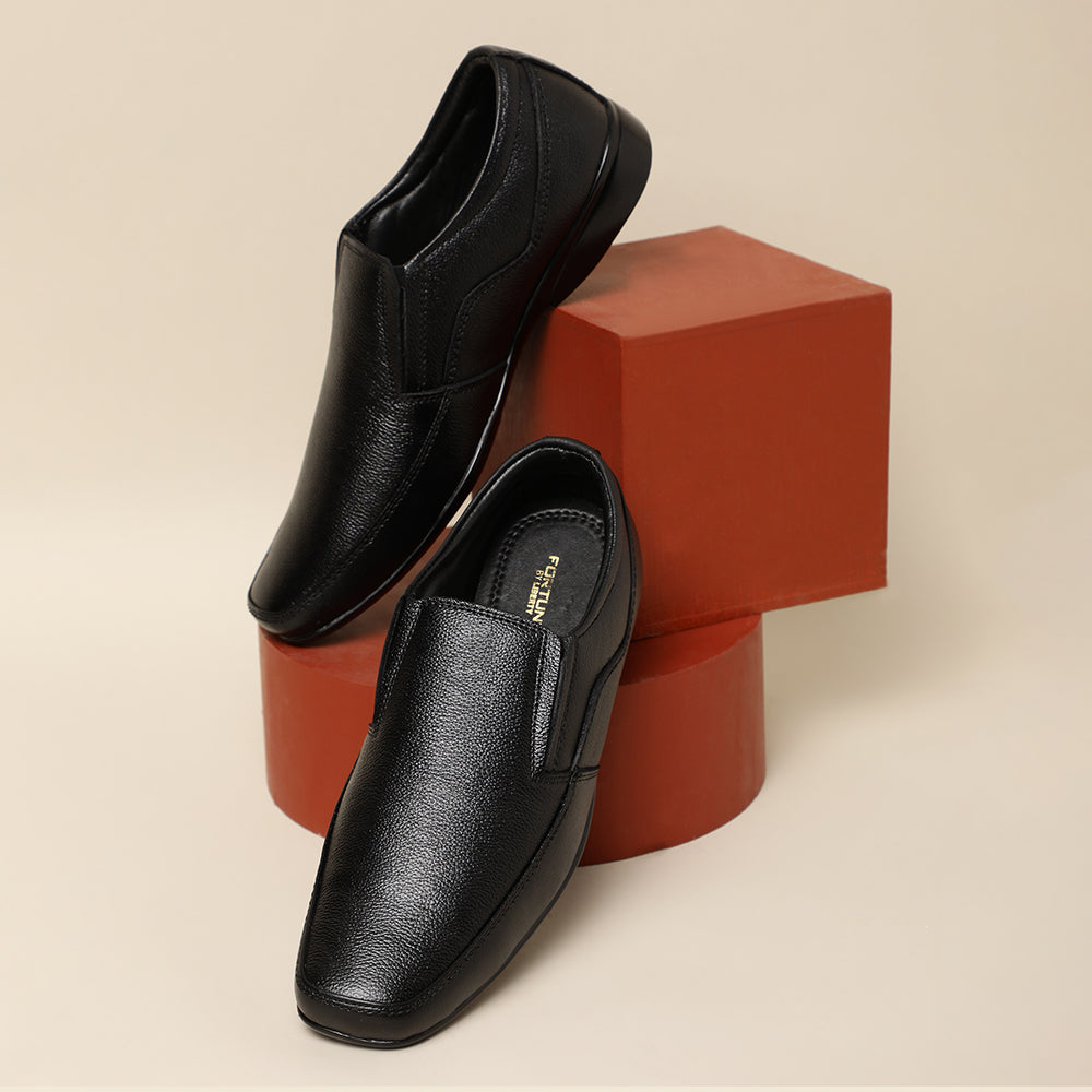 Fortune (Black) Classic Loafer Shoes For Men HOL-11 By Liberty