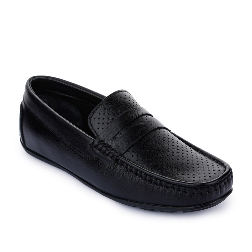 Fortune (Black) Classic Loafer Shoes For Men RLE-12 By Liberty