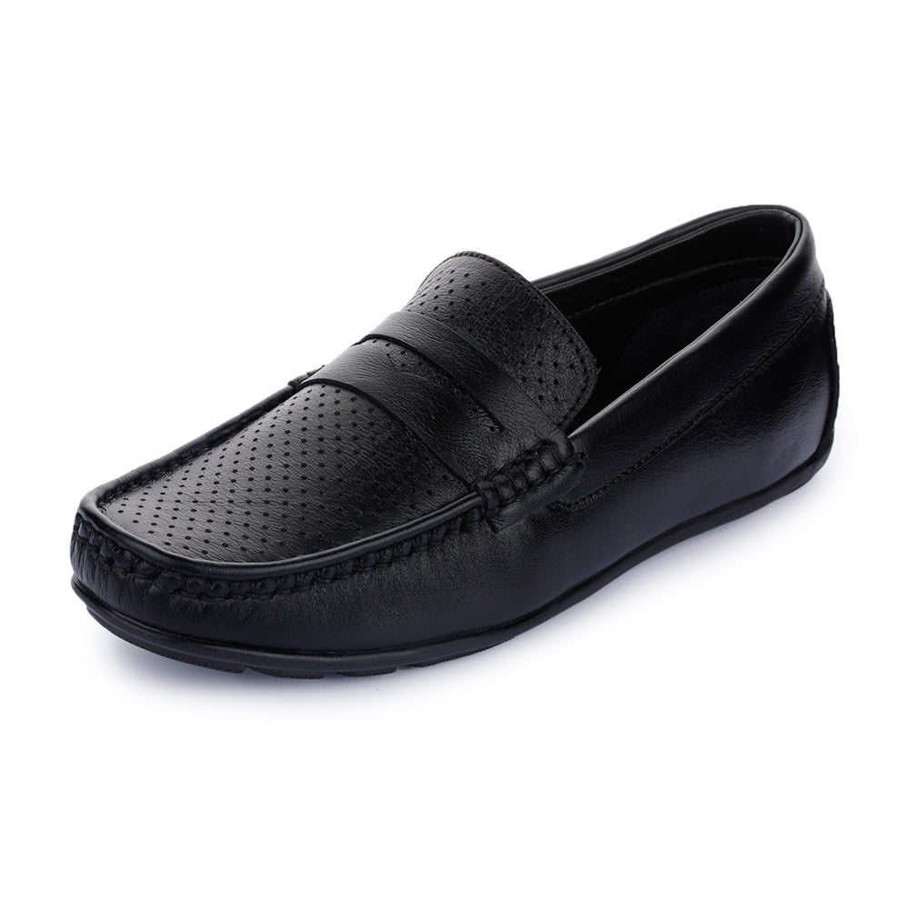 Fortune (Black) Classic Loafer Shoes For Men RLE-12 By Liberty