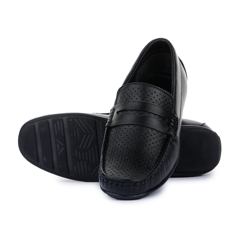 Fortune (Black) Classic Loafer Shoes For Men RLE-12 By Liberty