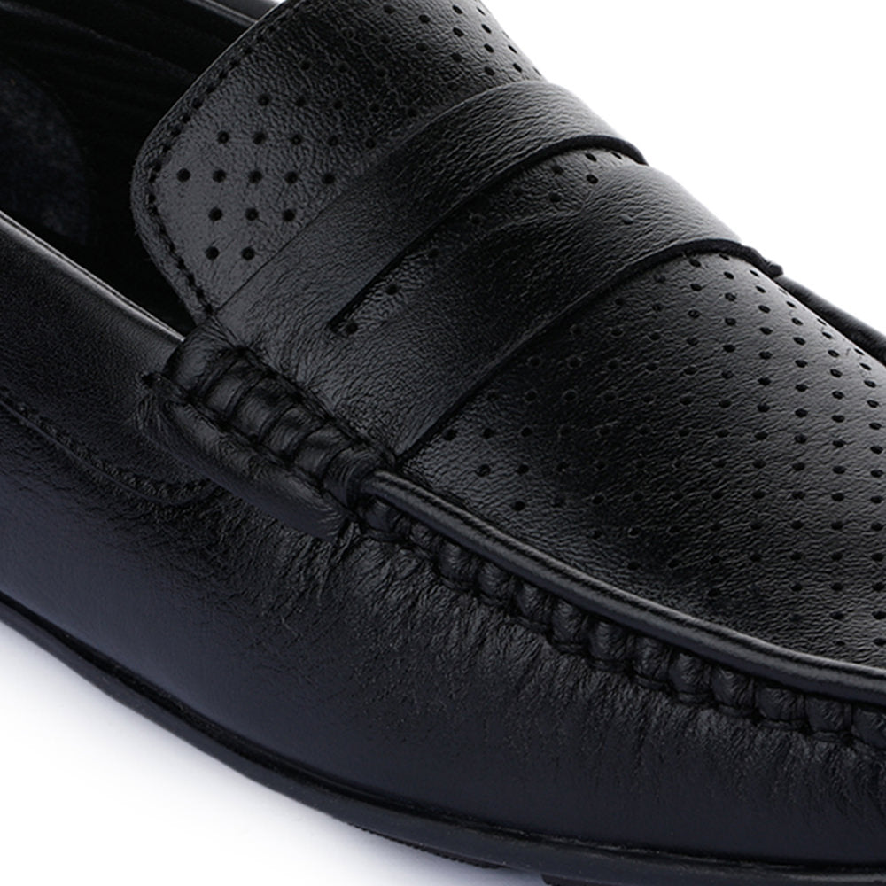 Fortune (Black) Classic Loafer Shoes For Men RLE-12 By Liberty