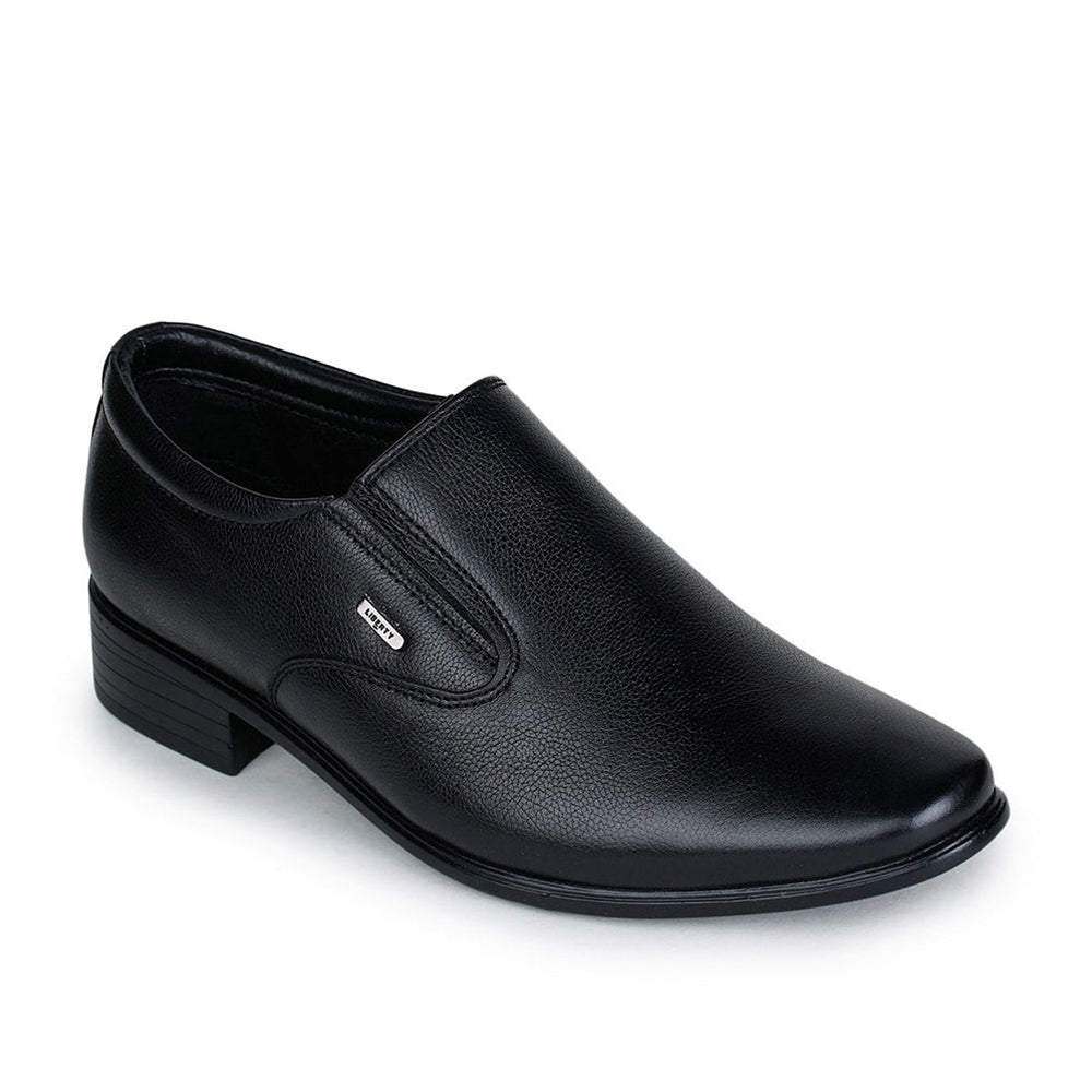 Fortune Formal Black Non Lacing Shoes For Men JPL-52 By Liberty