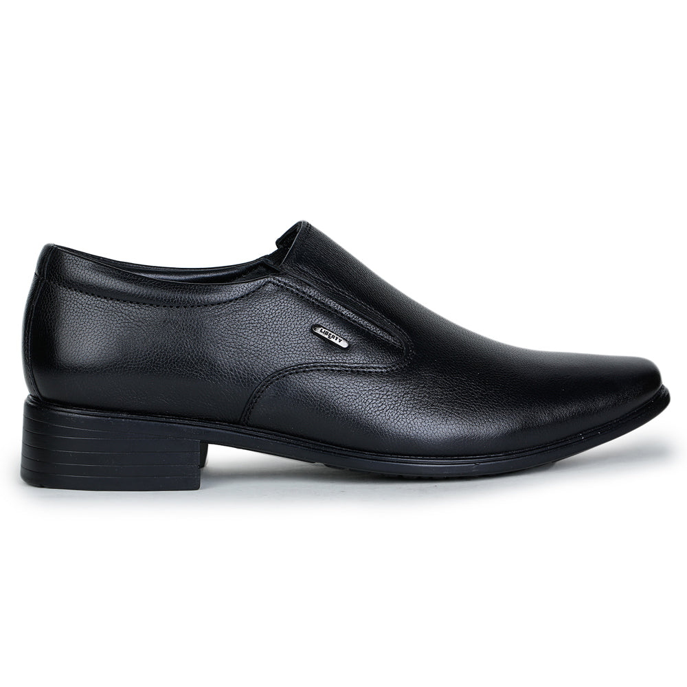 Fortune Formal Black Non Lacing Shoes For Men JPL-52 By Liberty