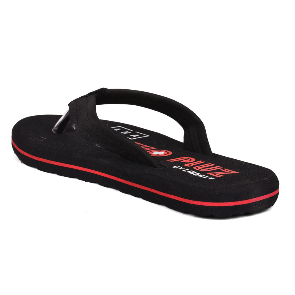 A-HA Casual Black Flip-Flops For Men ORTHO-1 By Liberty