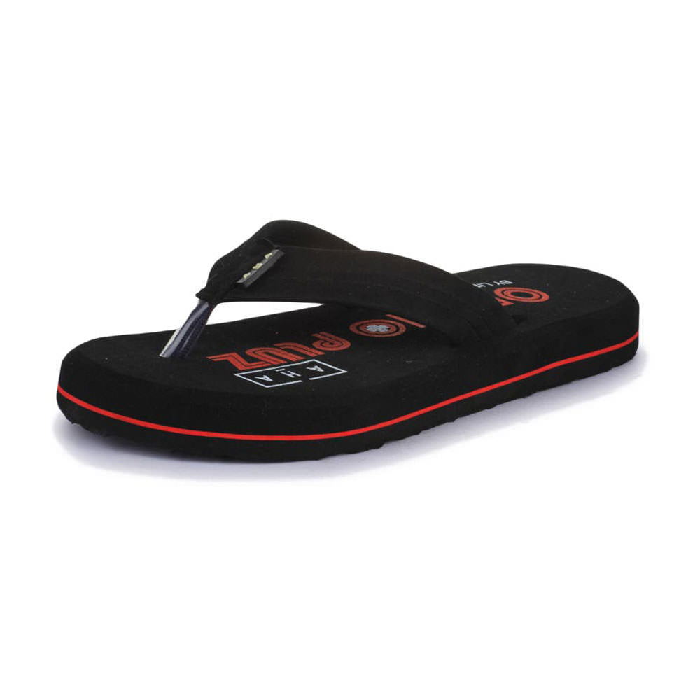 A-HA Casual Black Flip-Flops For Men ORTHO-1 By Liberty