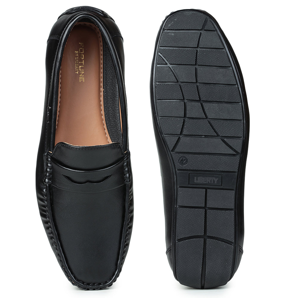 Fortune (Black) Penny Loafer Shoes For Men Fdy-26 By Liberty