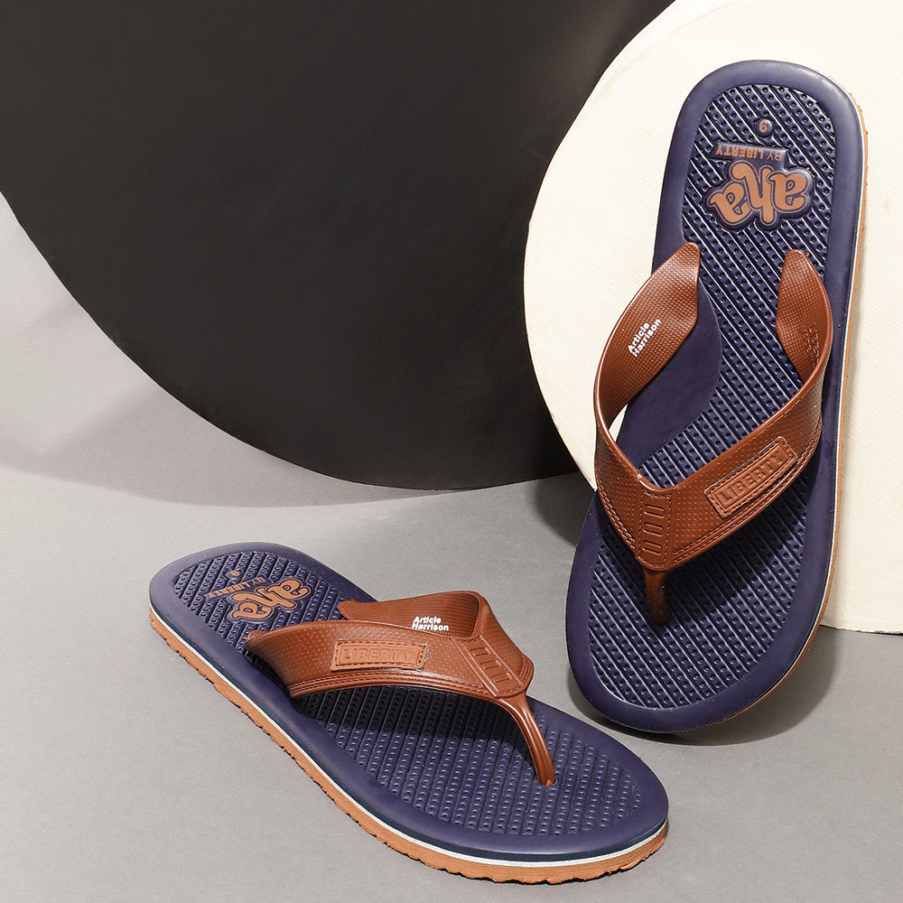 A-HA Casual Navy Blue Flip-Flops For Men HARRISON By Liberty