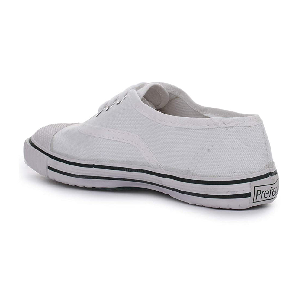 Prefect (White) Lacing PT School Shoes For Kids SKOOLTENIS By Liberty