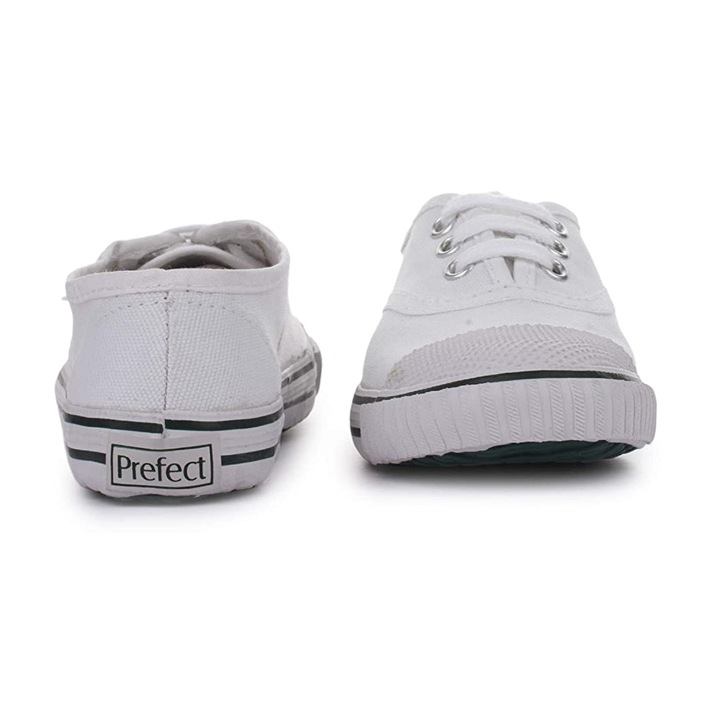 Prefect (White) Lacing PT School Shoes For Kids SKOOLTENIS By Liberty