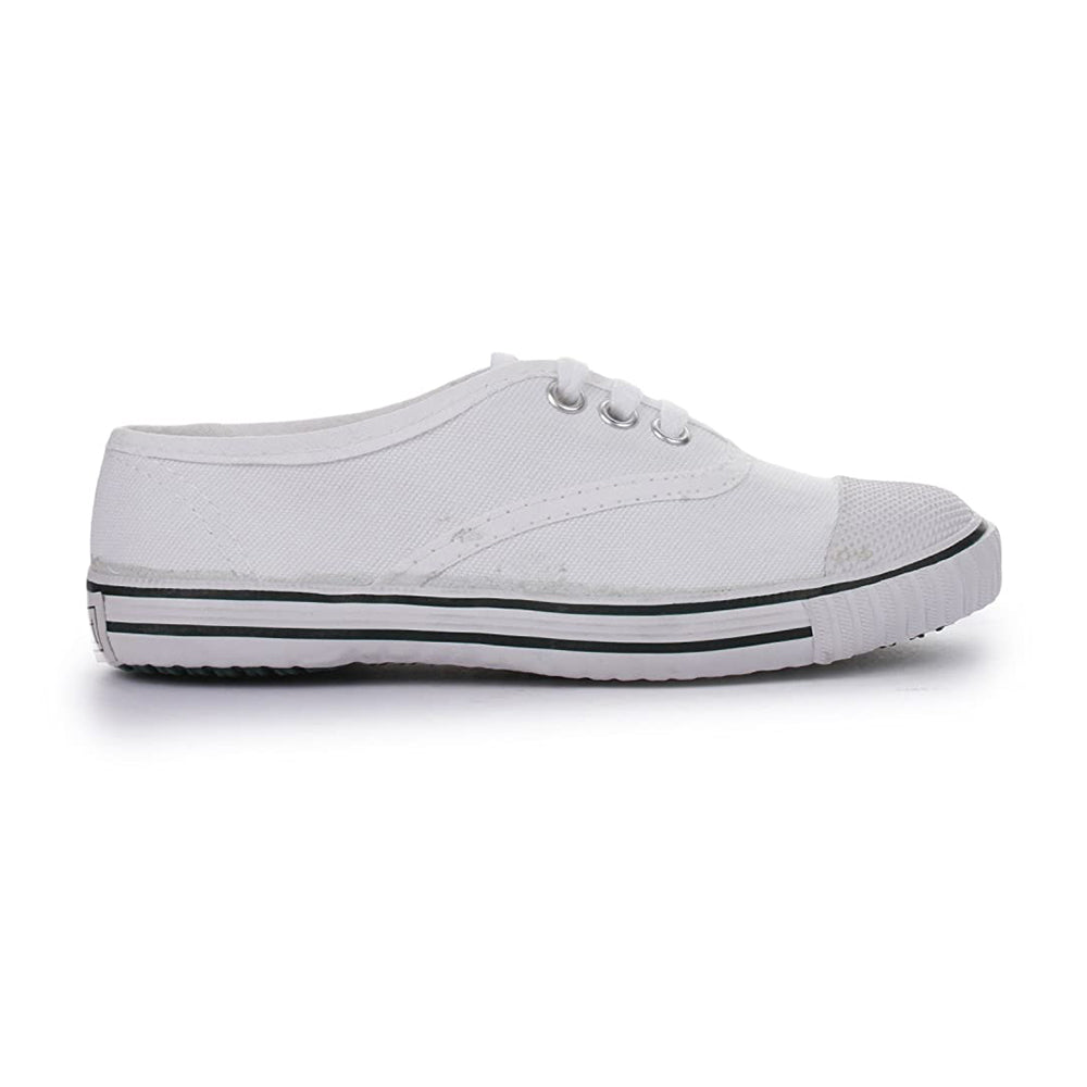 Prefect (White) Lacing PT School Shoes For Kids SKOOLTENIS By Liberty