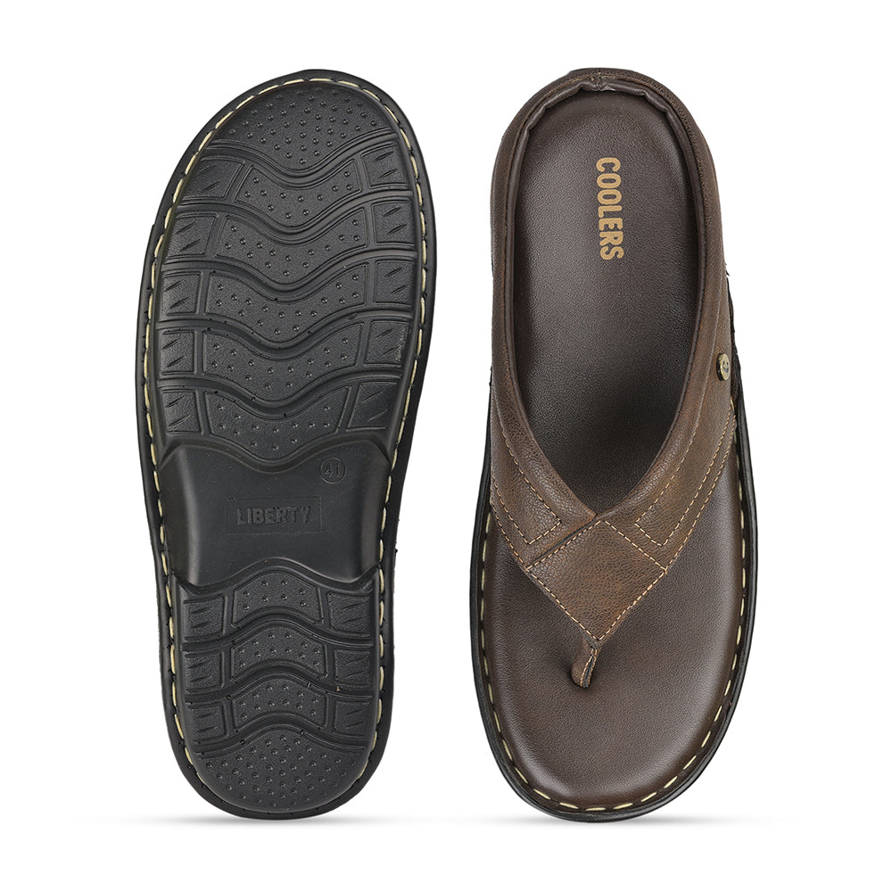 Coolers Casual (Brown) Slippers For Men AVN-8 By Liberty