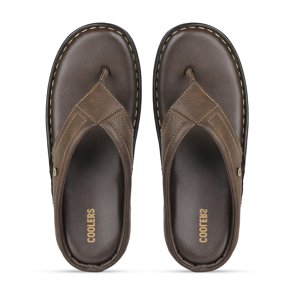 Coolers Casual (Brown) Slippers For Men AVN-8 By Liberty