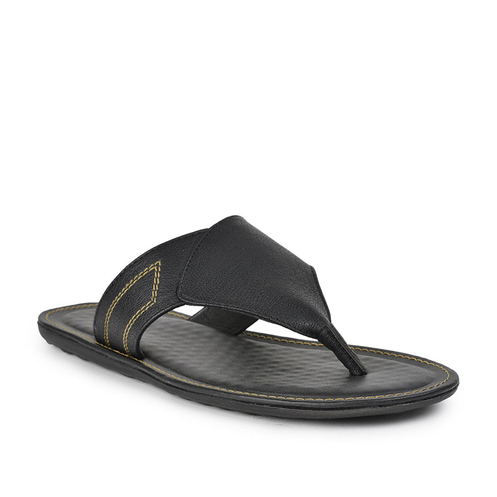 Coolers Casual Black Slippers For Men AVN-15 By Liberty