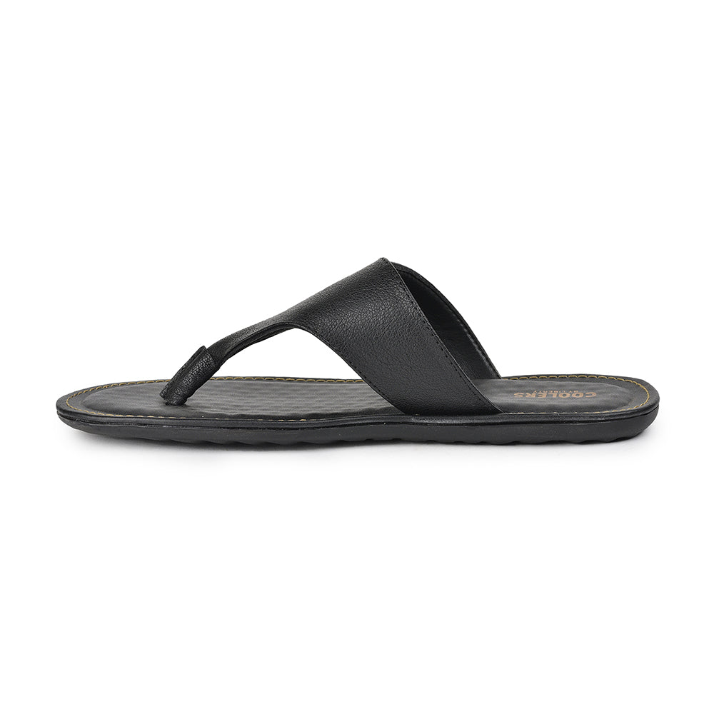 Coolers Casual Black Slippers For Men AVN-15 By Liberty