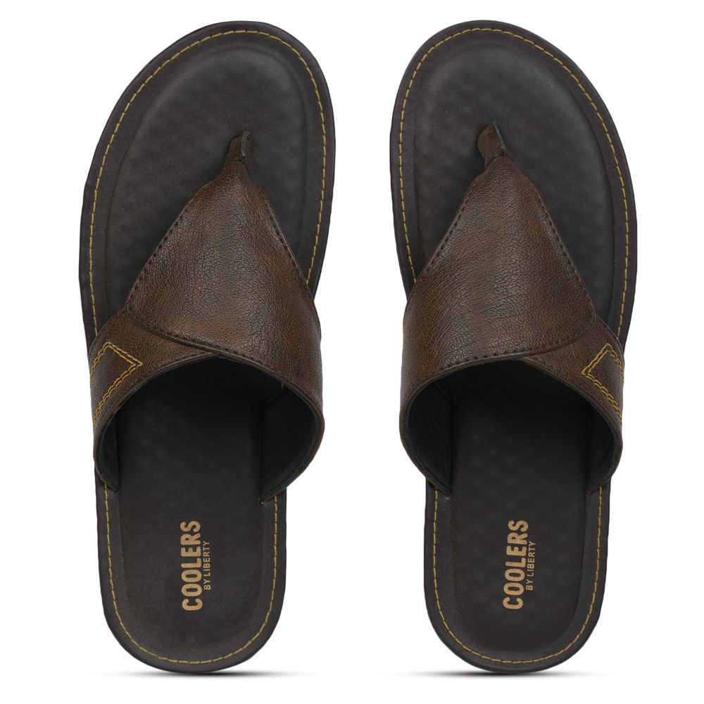 Coolers Casual Brown Slippers For Men AVN-15 By Liberty