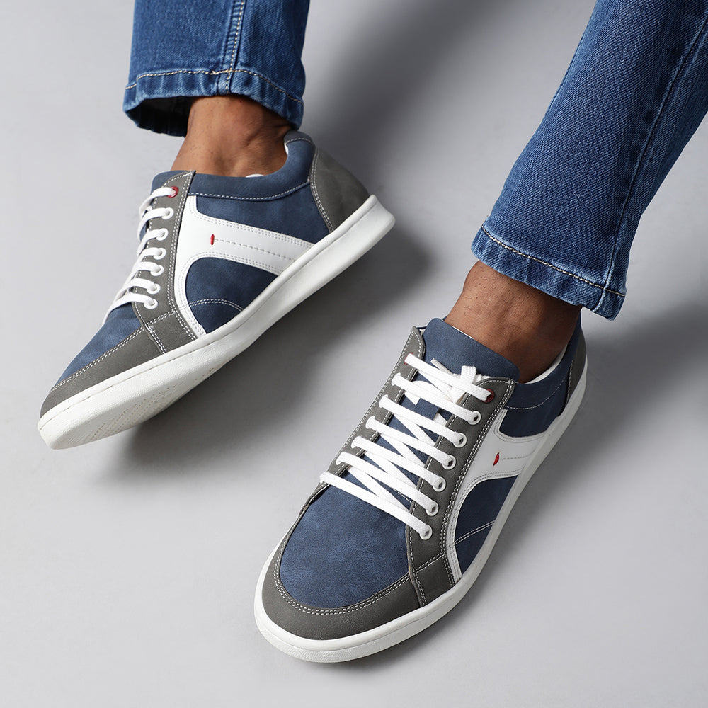 Healers Casual Blue Lace-Up Sneakers For Men SYN-46 By Liberty