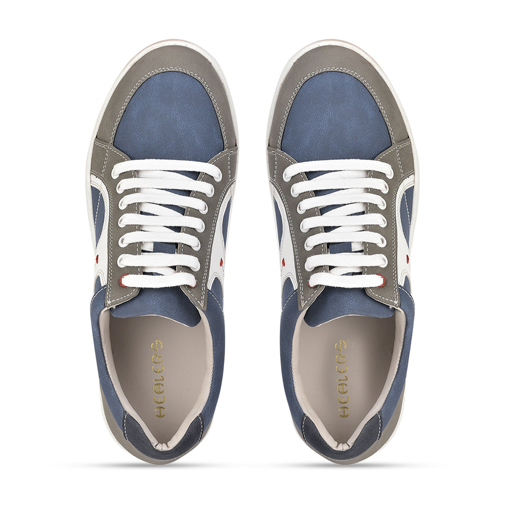 Healers Casual Blue Lace-Up Sneakers For Men SYN-46 By Liberty