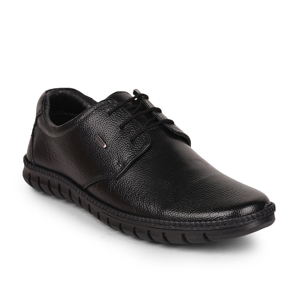 Fortune (Black) Casual Formal Lace Up Shoes For Men By Liberty