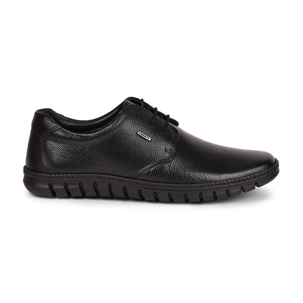 Fortune (Black) Casual Formal Lace Up Shoes For Men By Liberty