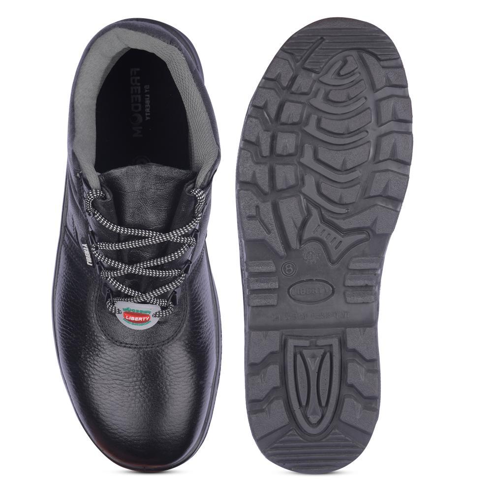 Freedom By Liberty Mens SURAKSHAAC Black Safety Lacing Shoes