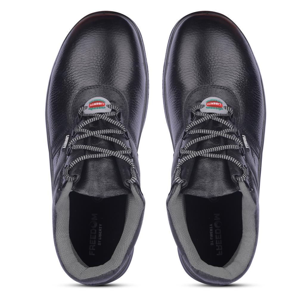 Freedom By Liberty Mens SURAKSHAAC Black Safety Lacing Shoes