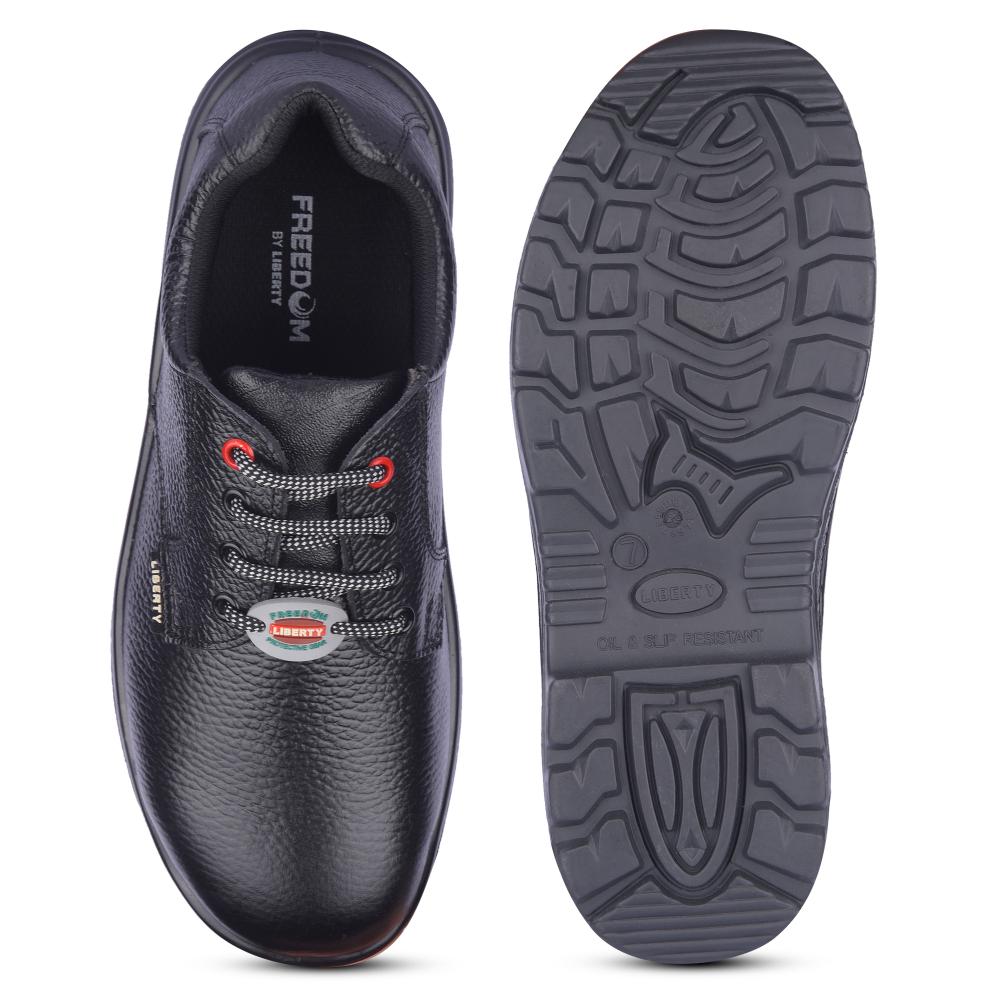 Freedom By Liberty Mens SURAKSHASR Black Safety Lacing Shoes