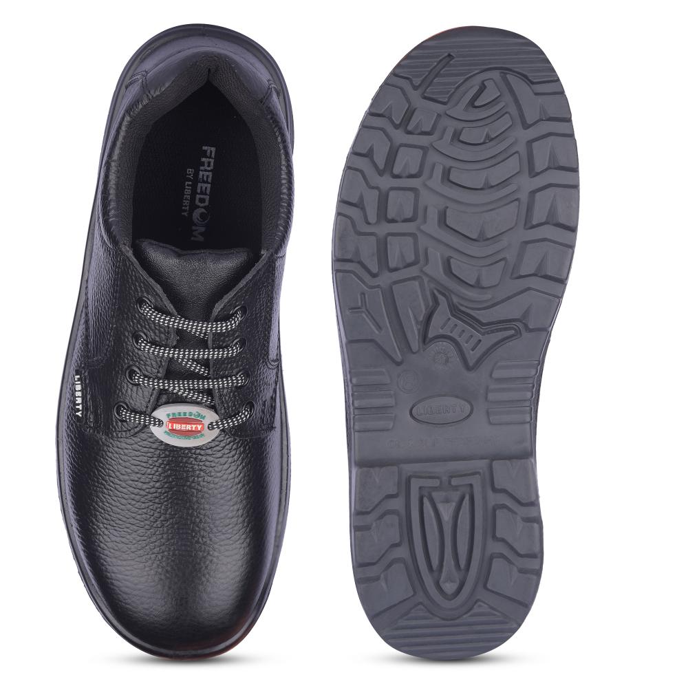 Freedom By Liberty Mens SURAKSHARA Black Safety Lacing Shoes