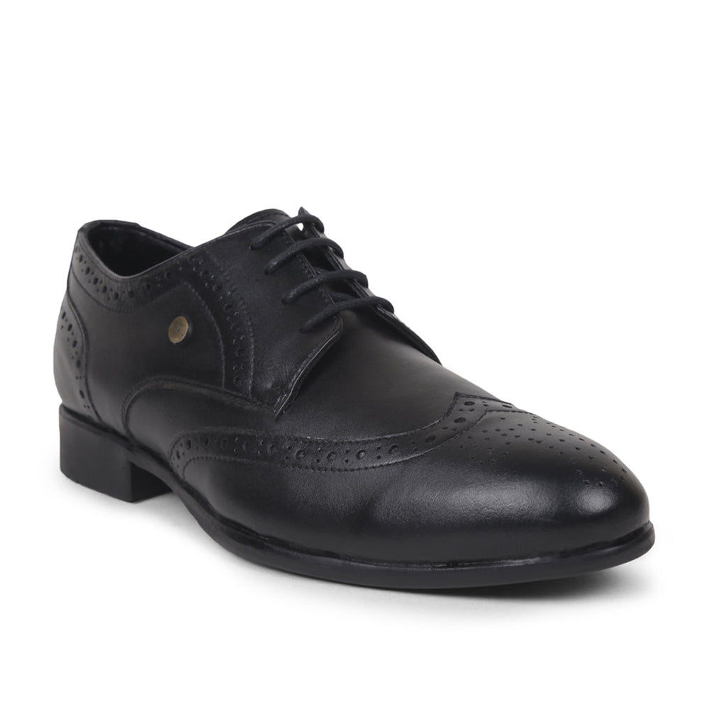 Fortune By Liberty Men BELGIUM1E Black Formal Brogue Lacing Shoes