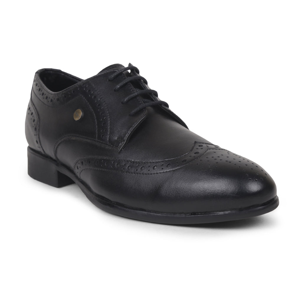 Fortune By Liberty Men BELGIUM1E Black Formal Brogue Lacing Shoes