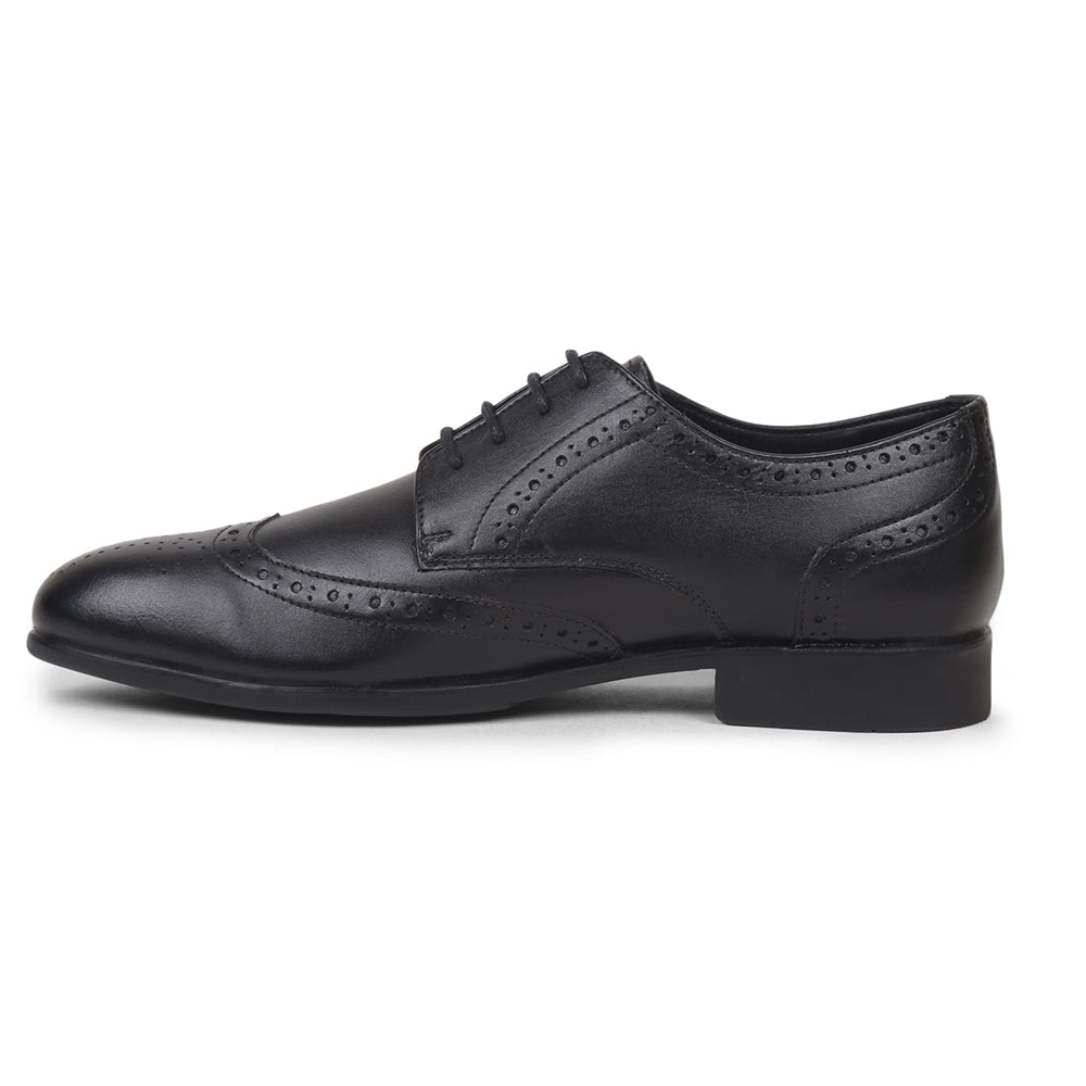 Fortune By Liberty Men BELGIUM1E Black Formal Brogue Lacing Shoes