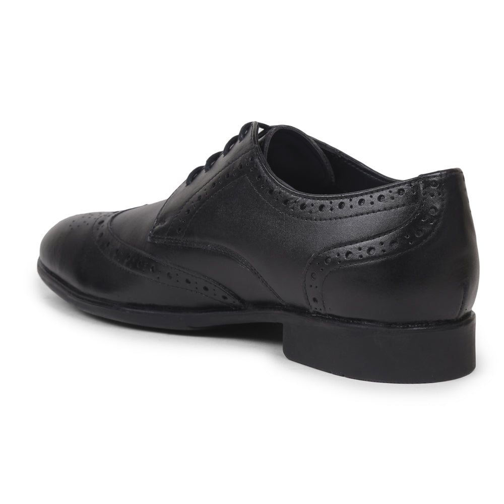 Fortune By Liberty Men BELGIUM1E Black Formal Brogue Lacing Shoes