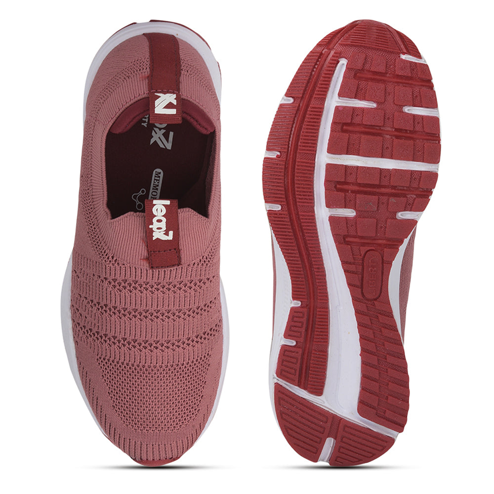 Leap7x Non Lacing Sports Shoes For Ladies (Peach) PERTH-1 By Liberty