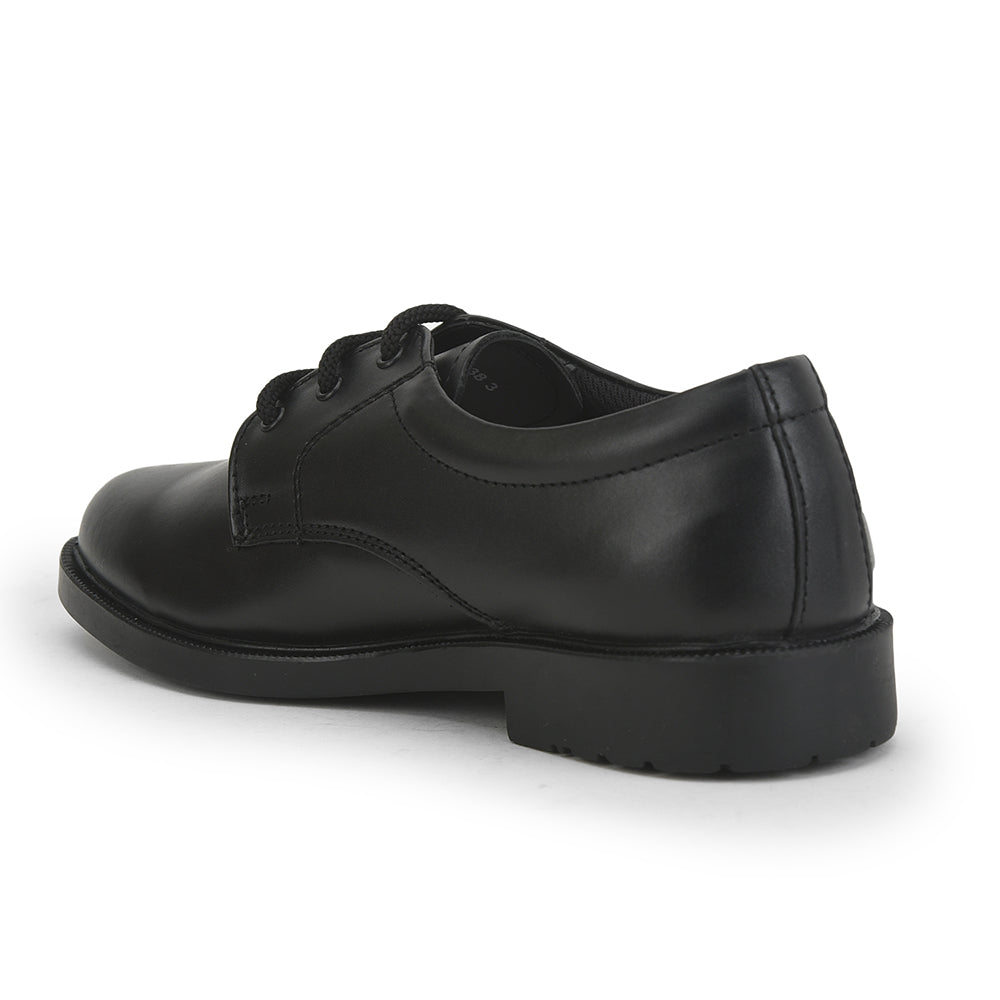 Prefect (Black) Lacing School Shoes For Kids S/BOY-LS By Liberty