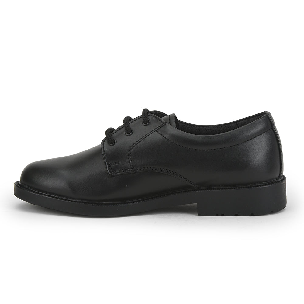 Prefect (Black) Lacing School Shoes For Kids S/BOY-LS By Liberty