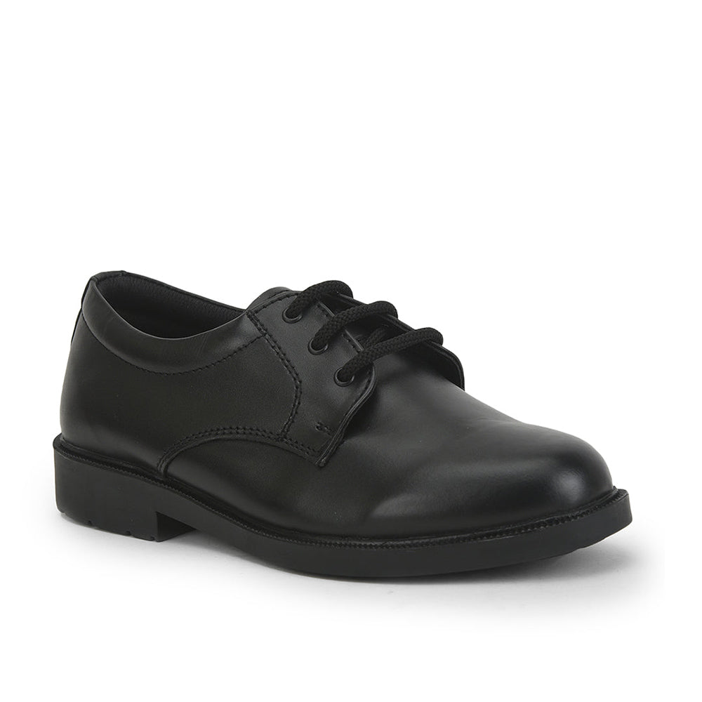 Prefect (Black) Lacing School Shoes For Kids S/BOY-LS By Liberty