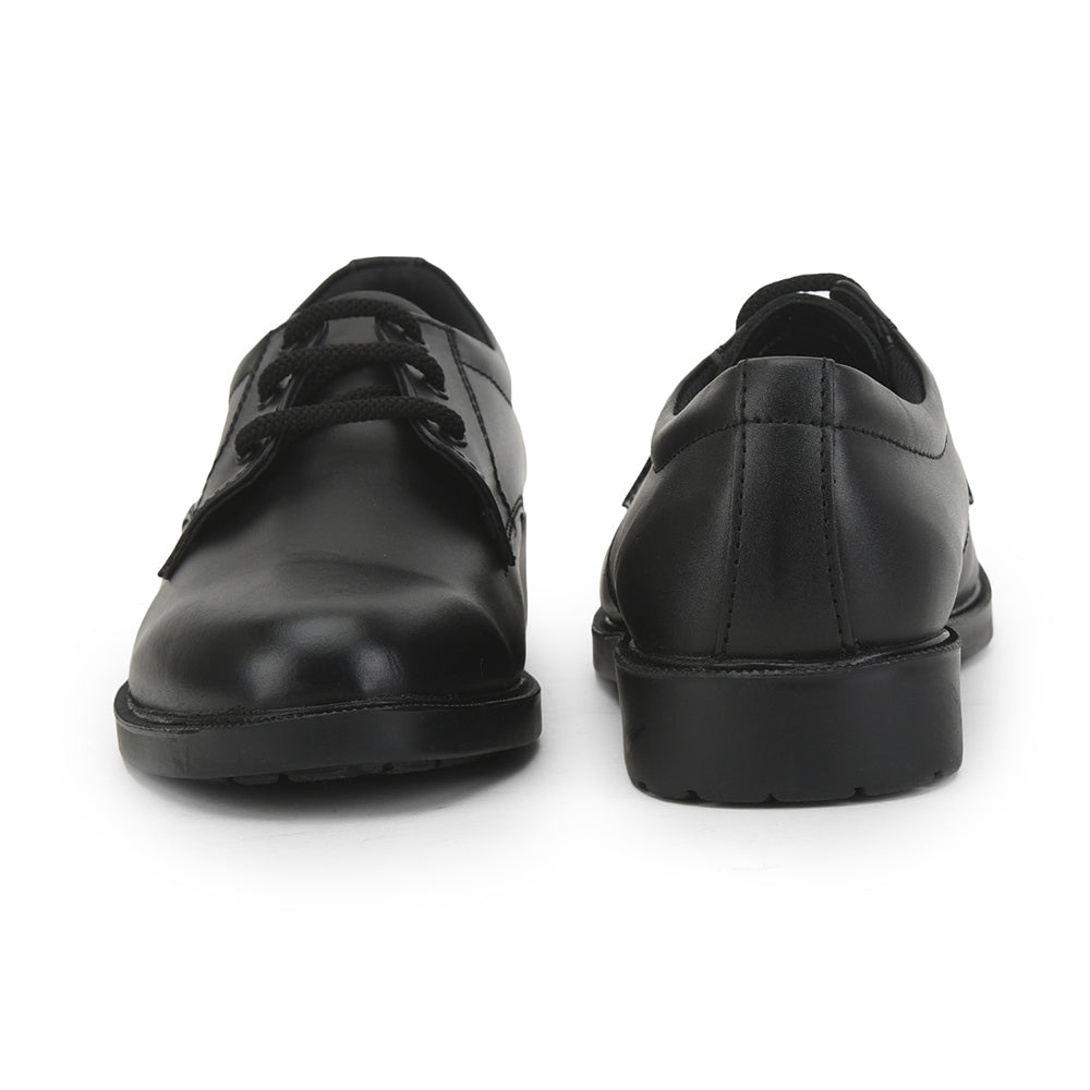 Prefect (Black) Lacing School Shoes For Kids S/BOY-LS By Liberty