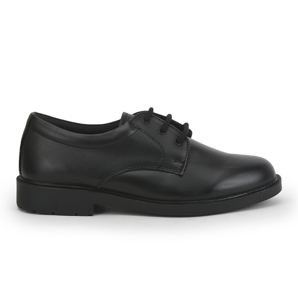 Prefect (Black) Lacing School Shoes For Kids S/BOY-LS By Liberty