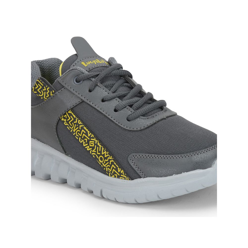 Lucy & Luke (Grey) Sports Lacing Shoes For Kids FELF-EL By Liberty