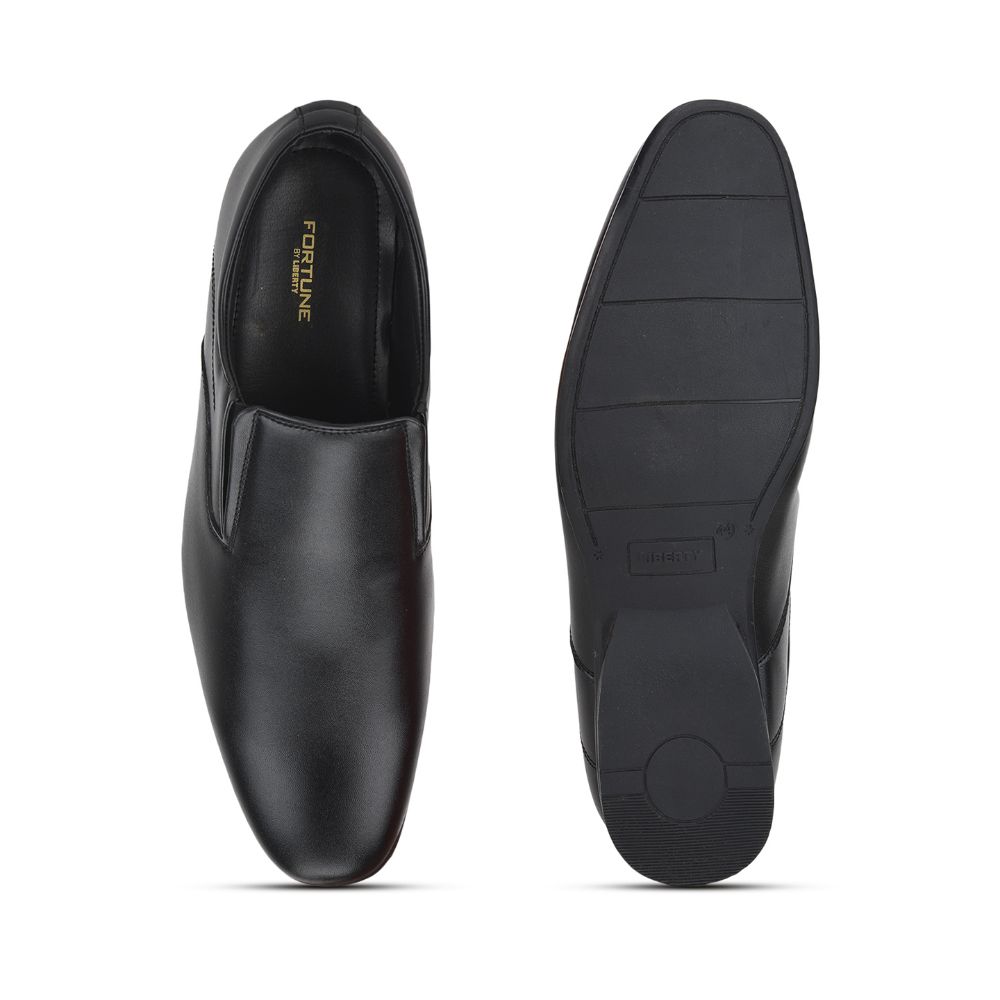 Fortune (Black) Formal Slip on Shoes For Men Robert-1 By Liberty