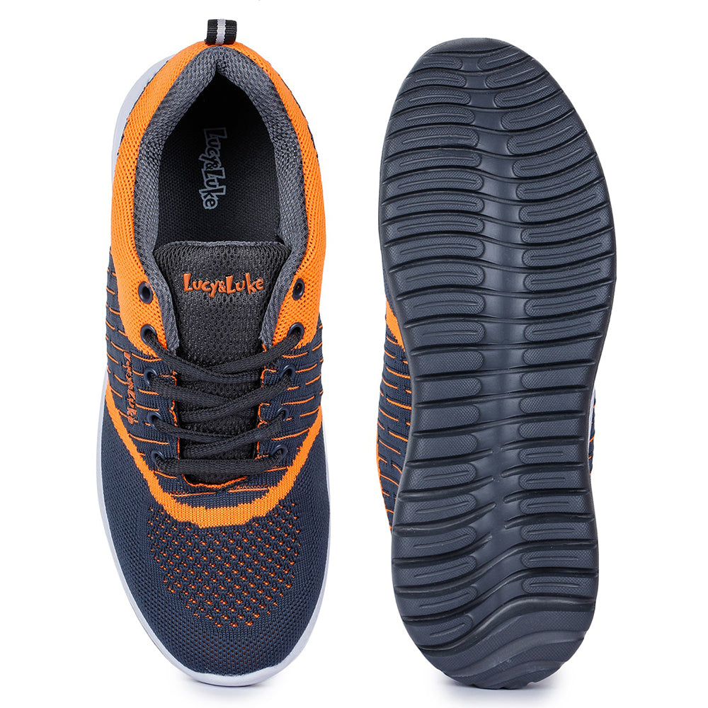 Lucy & Luke Lacing Orange Sports Running Shoes For Kids JAMIE-7 By Liberty