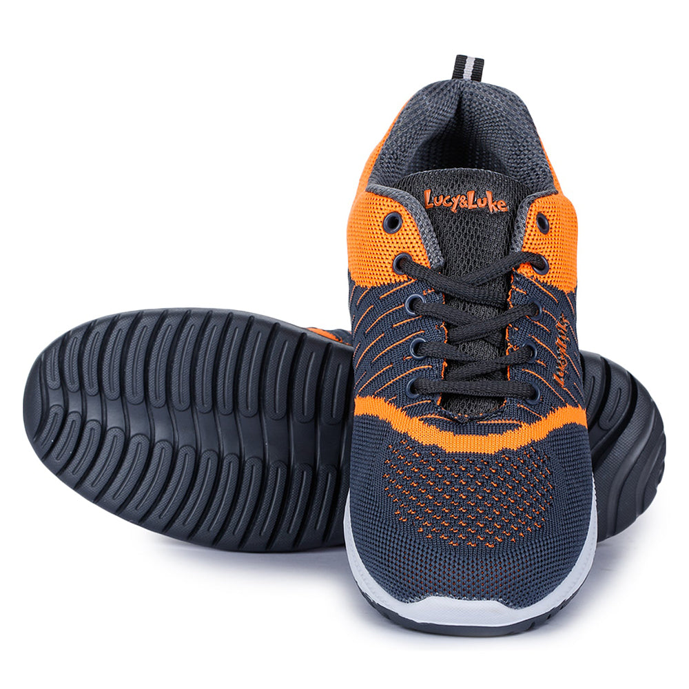 Lucy & Luke Lacing Orange Sports Running Shoes For Kids JAMIE-7 By Liberty