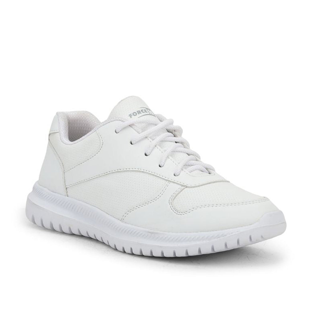 Force 1 School Lacing Shoes For Kids (White) SKOLPRO-L By Liberty