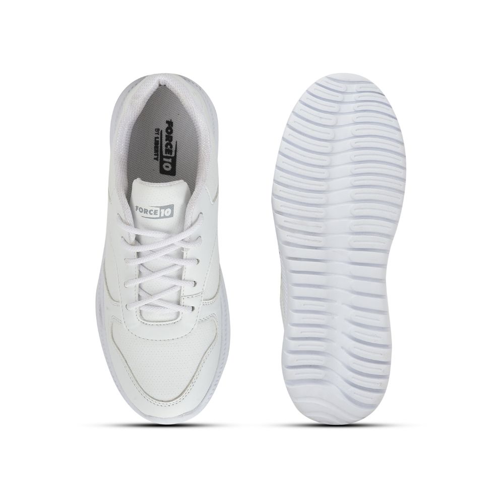 Force 1 School Lacing Shoes For Kids (White) SKOLPRO-L By Liberty