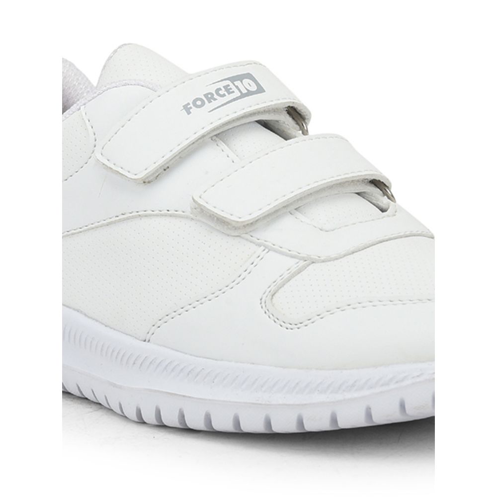 Force 1 School Non Lacing Shoes For Kids (White) SKOLPRO-V By Liberty