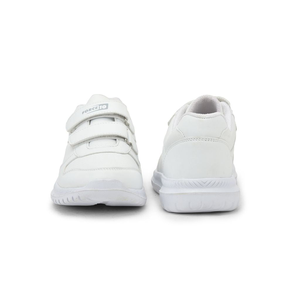 Force 1 School Non Lacing Shoes For Kids (White) SKOLPRO-V By Liberty