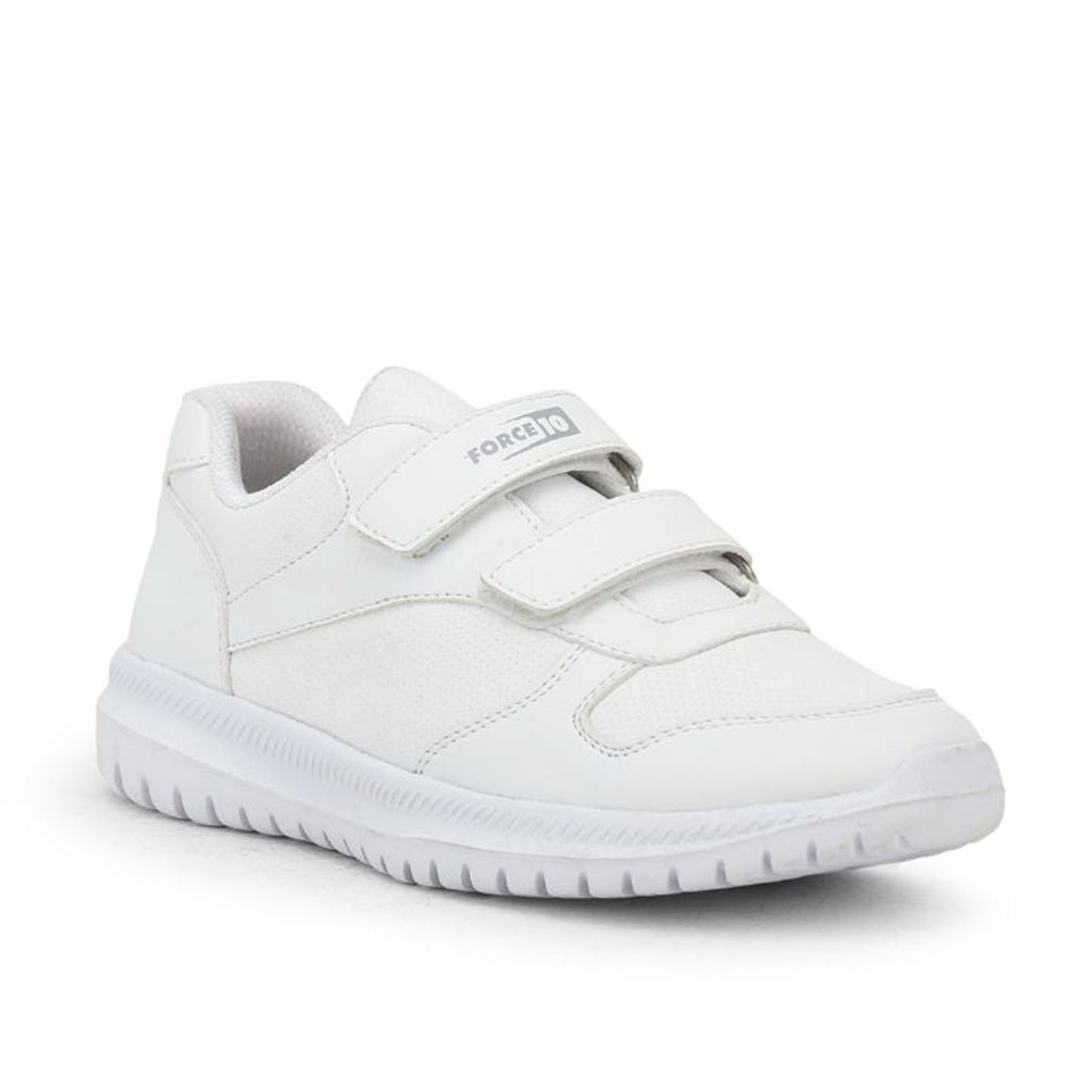 Force 1 School Non Lacing Shoes For Kids (White) SKOLPRO-V By Liberty