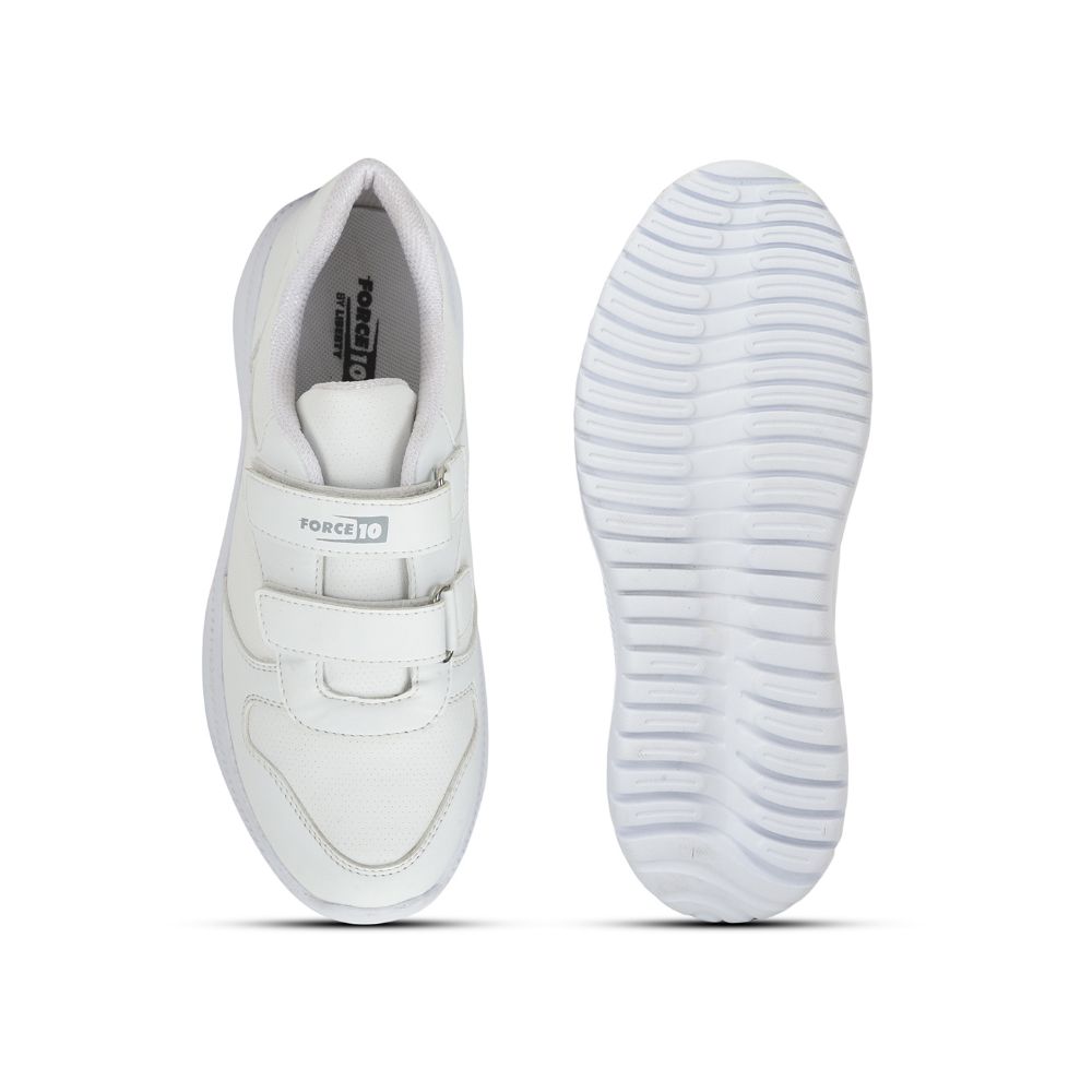 Force 1 School Non Lacing Shoes For Kids (White) SKOLPRO-V By Liberty